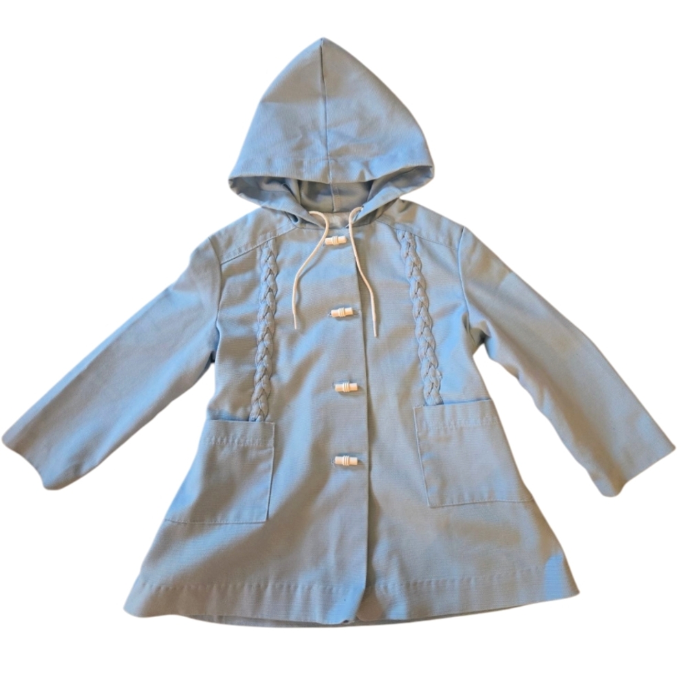 Vintage 1990s Pastel Blue Hooded Jacket